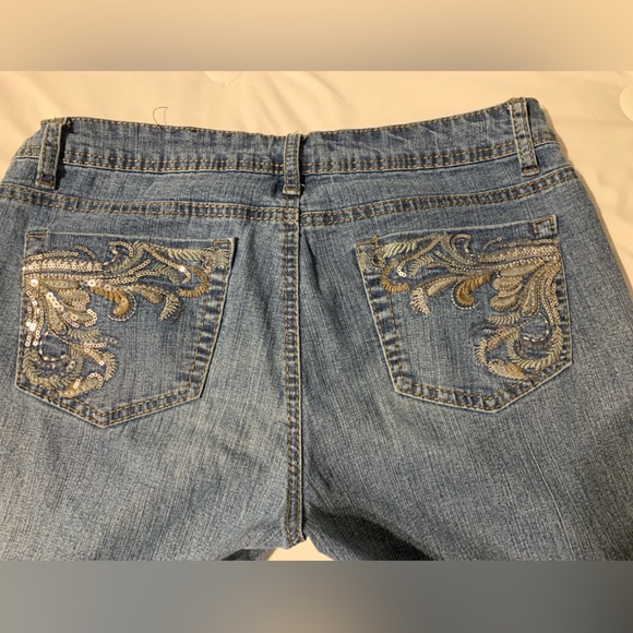 ROZ & ALI WOMEN'S JEANS BLUE SIZE 8 AVERAGE DENIM CASUAL PANTS STRETCH STRAIGHT - Picture 8 of 13